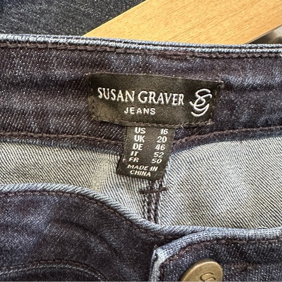 Susan Graver Jeans Dark Blue Size 16 - Picture 6 of 13